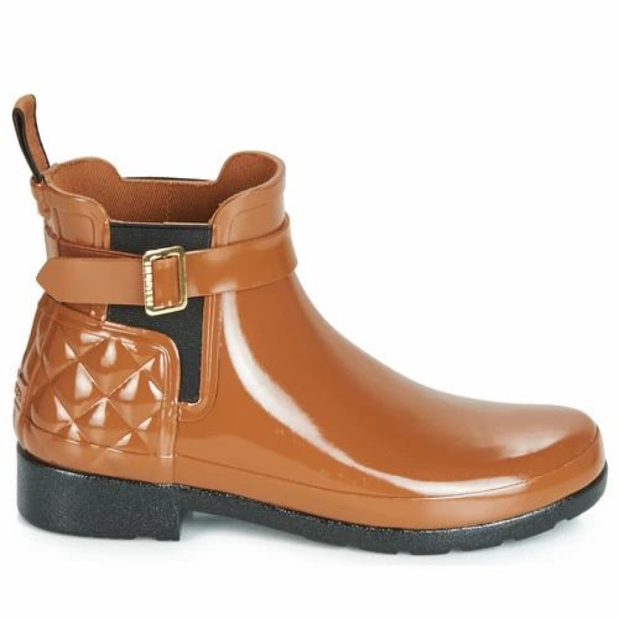 Boots Women * | Hunter Refined Gloss Quilt Chelsea